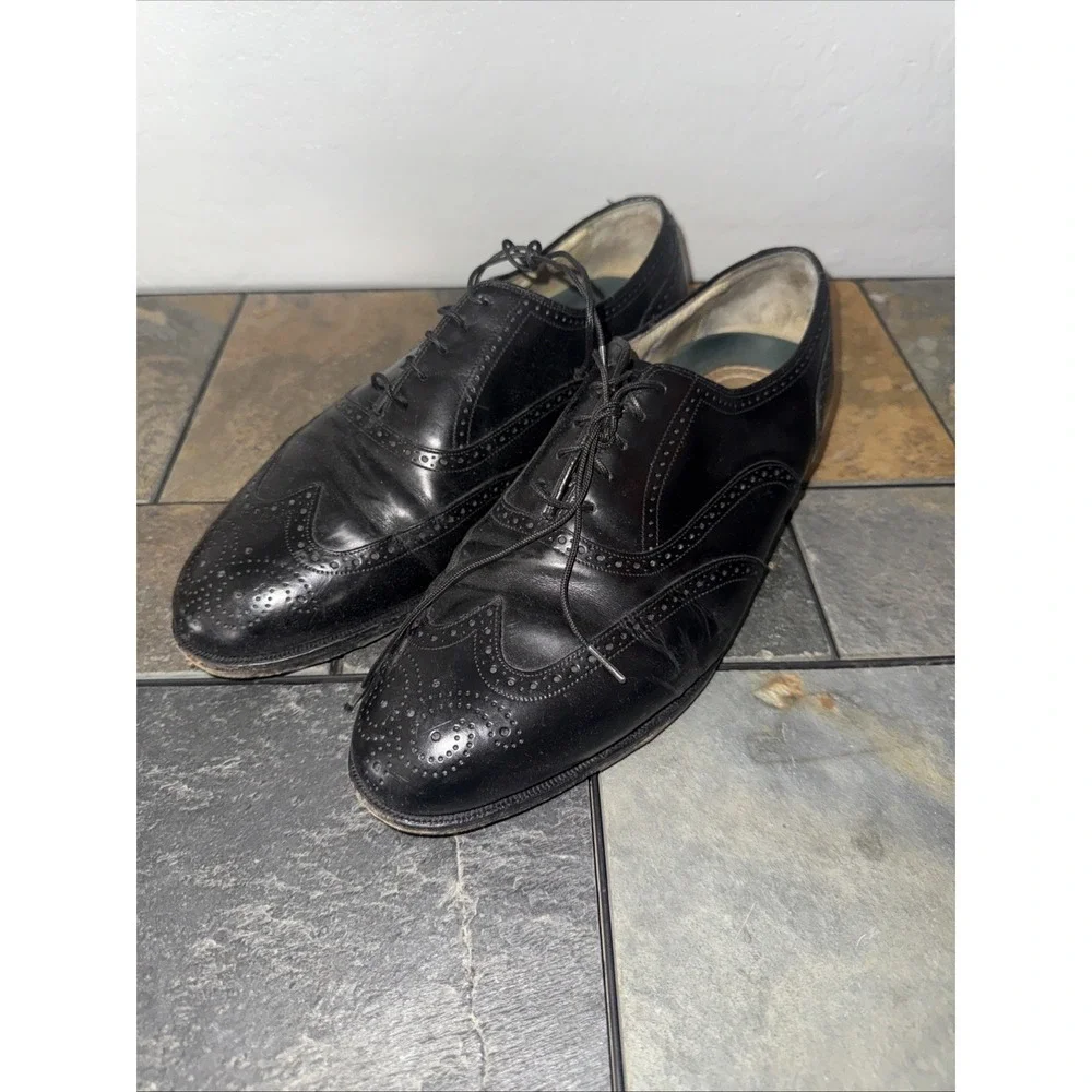 Florsheim Men's Black Leather Wingtip Brogue Lace-Up Oxford Dress Shoes 11D
